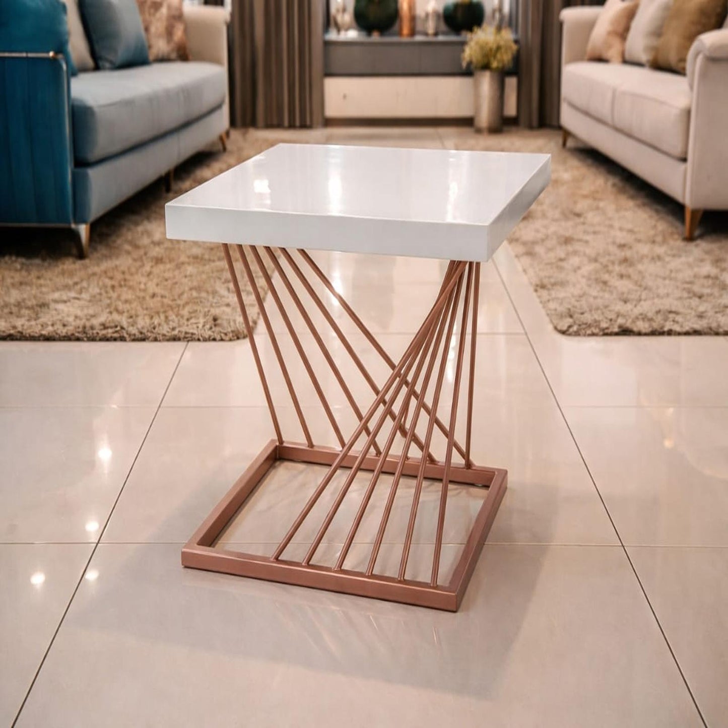 Modern Square Center Table for Living Room | Designer Teapoy Table | Nandi Interiors Davangere