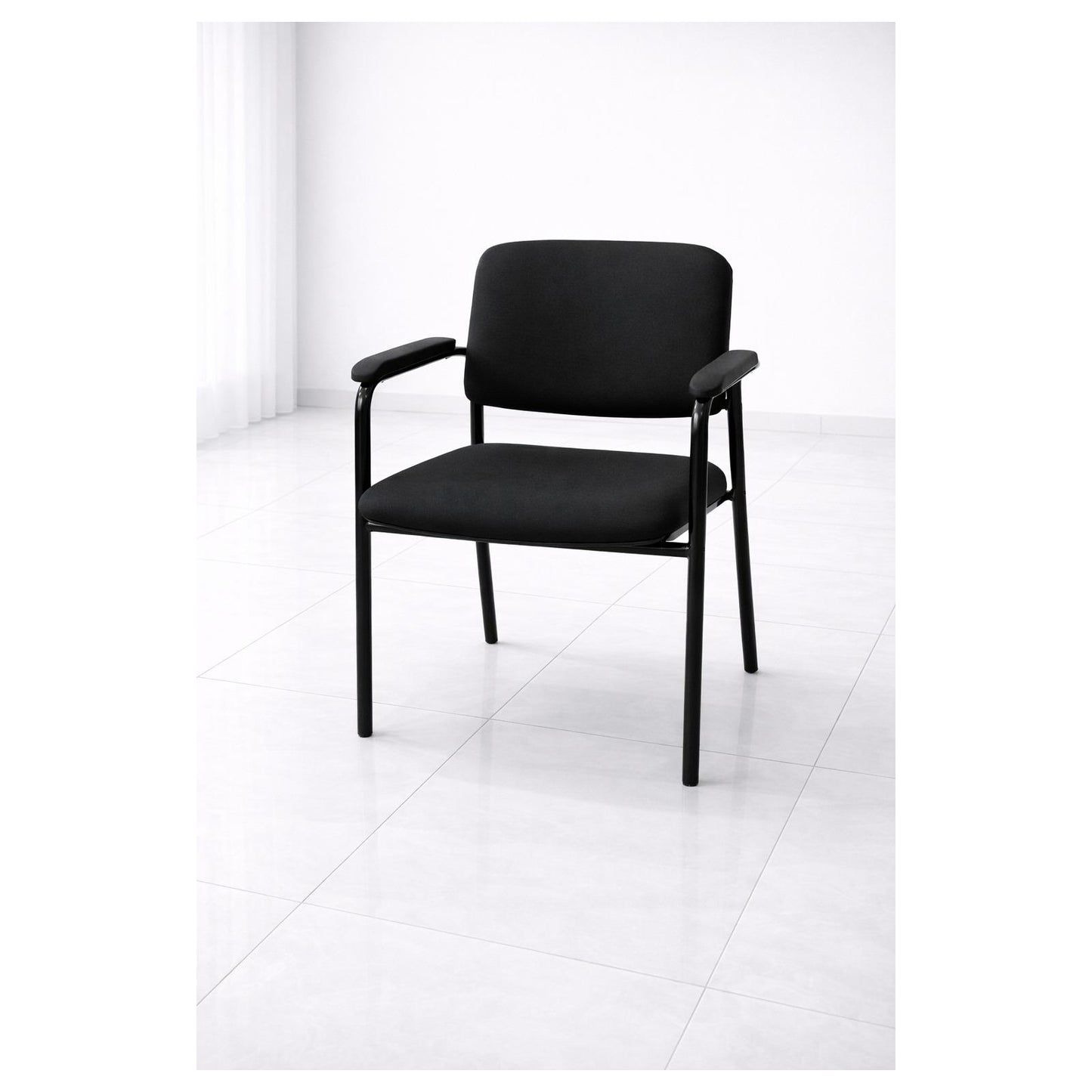 black visitor chair with armrest office waiting chair davangere