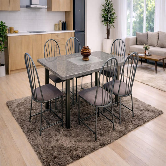 modern 6 seater dining table set with chairs for home dining room
