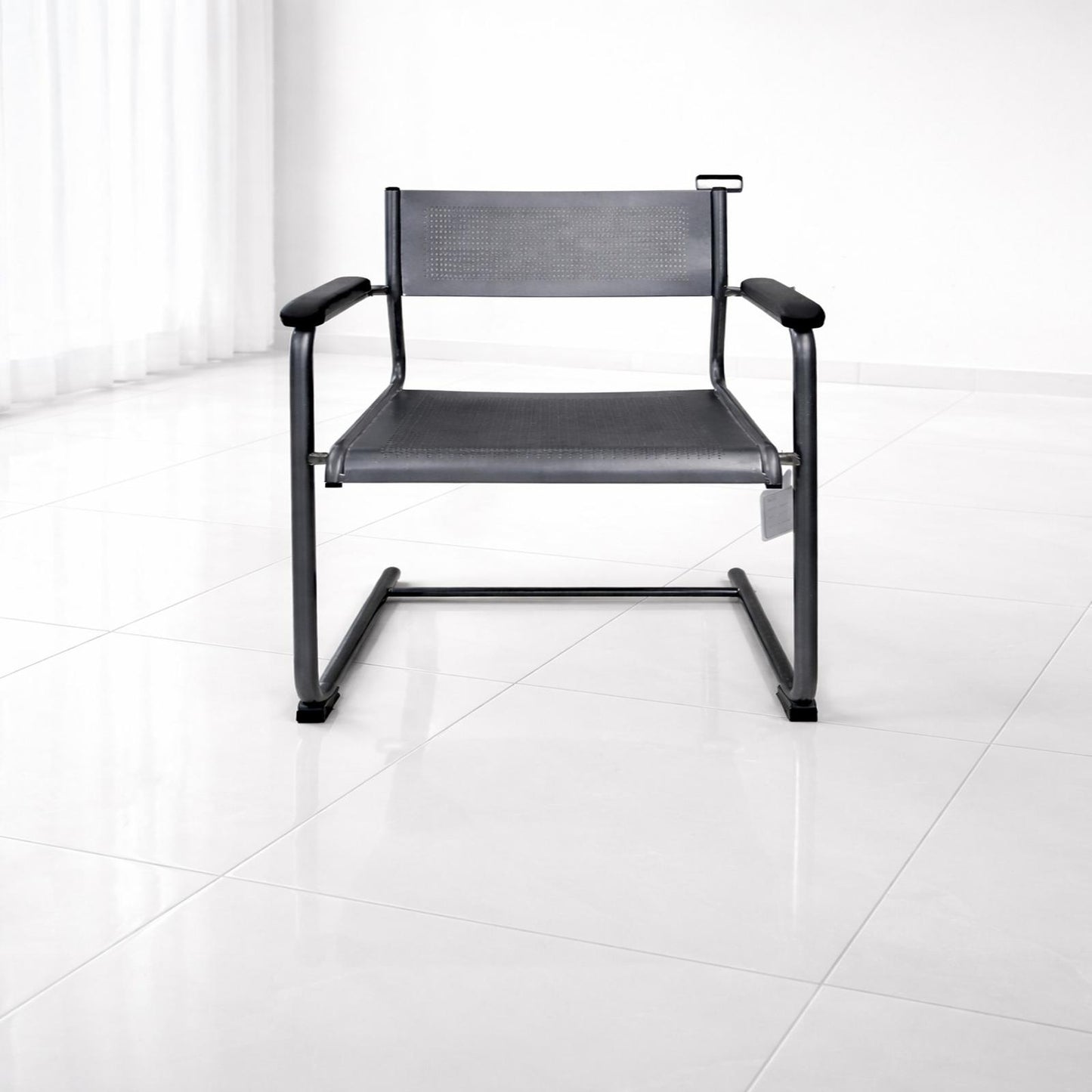 modern metal visitor chair with armrest office seating chair davangere