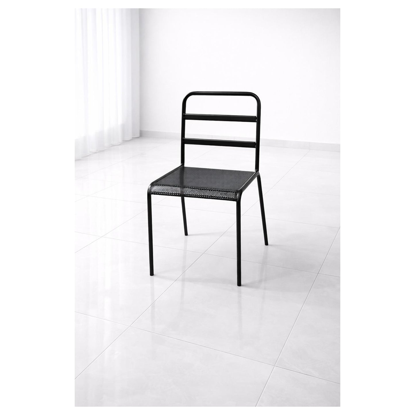 Minimal Metal Dining Chair | Stackable Modern Steel Chair for Home & Office