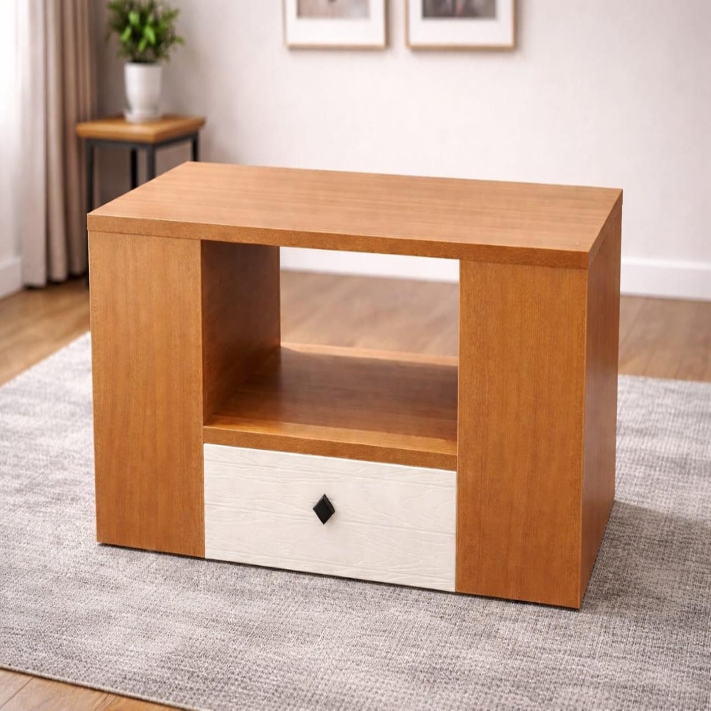modern wooden center table with storage teapoy for living room